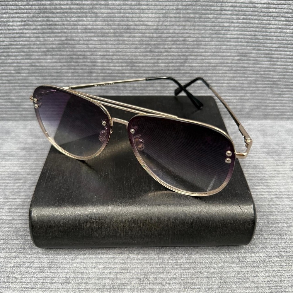 VIVIENFANG Oversized Aviator Sunglasses Gold Tone Metal Frame Gradient Lens Y2K - Picture 2 of 11